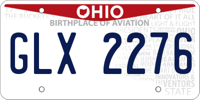 OH license plate GLX2276