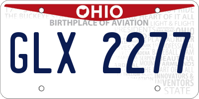 OH license plate GLX2277