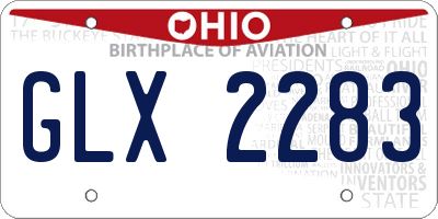 OH license plate GLX2283