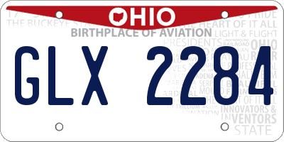 OH license plate GLX2284