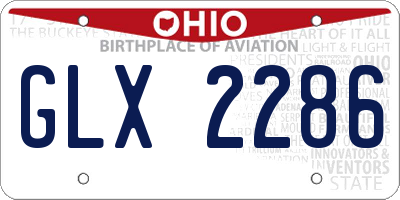 OH license plate GLX2286