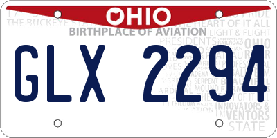 OH license plate GLX2294