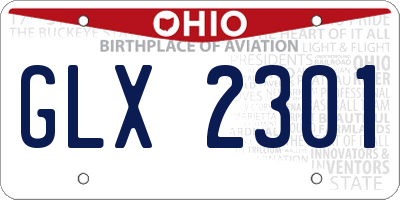 OH license plate GLX2301