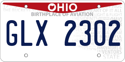 OH license plate GLX2302