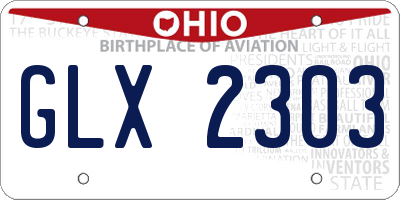 OH license plate GLX2303