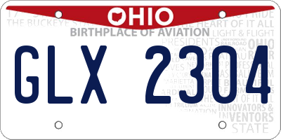 OH license plate GLX2304