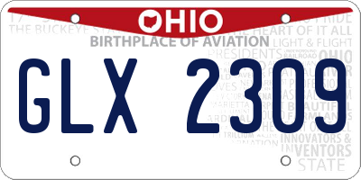 OH license plate GLX2309