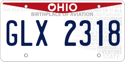 OH license plate GLX2318