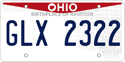 OH license plate GLX2322