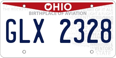 OH license plate GLX2328