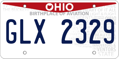 OH license plate GLX2329
