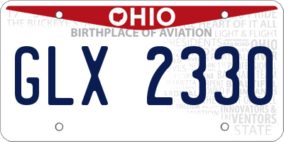 OH license plate GLX2330