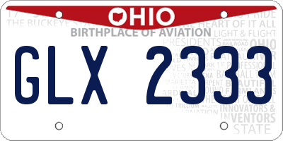 OH license plate GLX2333
