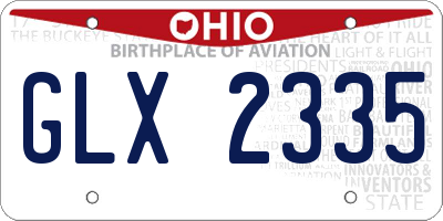 OH license plate GLX2335