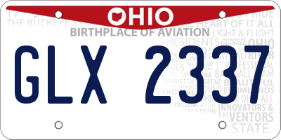 OH license plate GLX2337