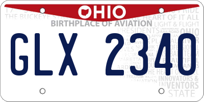 OH license plate GLX2340