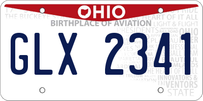 OH license plate GLX2341