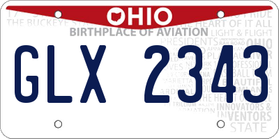 OH license plate GLX2343