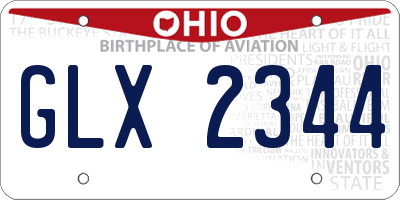 OH license plate GLX2344