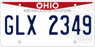 OH license plate GLX2349