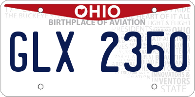 OH license plate GLX2350
