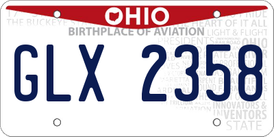 OH license plate GLX2358
