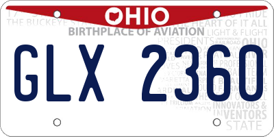 OH license plate GLX2360