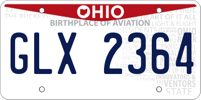 OH license plate GLX2364