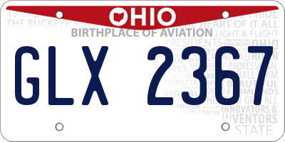 OH license plate GLX2367