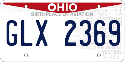 OH license plate GLX2369