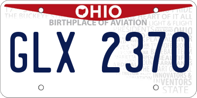 OH license plate GLX2370