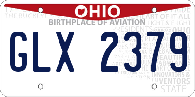 OH license plate GLX2379