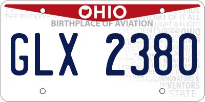 OH license plate GLX2380