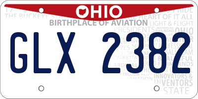 OH license plate GLX2382