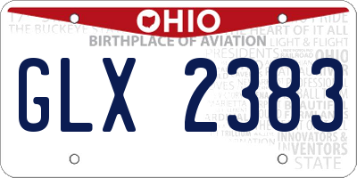 OH license plate GLX2383