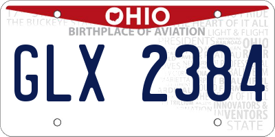 OH license plate GLX2384