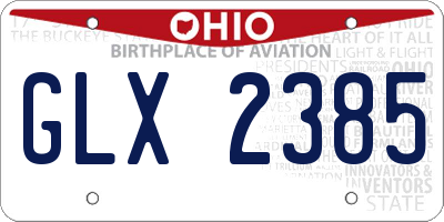 OH license plate GLX2385