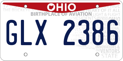 OH license plate GLX2386