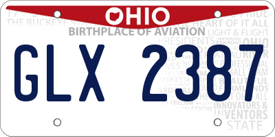 OH license plate GLX2387