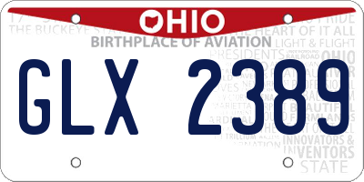 OH license plate GLX2389