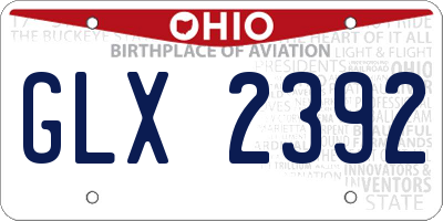 OH license plate GLX2392