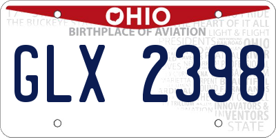 OH license plate GLX2398