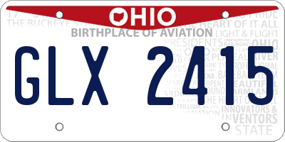 OH license plate GLX2415
