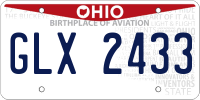 OH license plate GLX2433