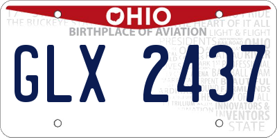 OH license plate GLX2437