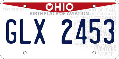 OH license plate GLX2453