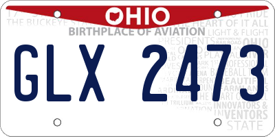 OH license plate GLX2473