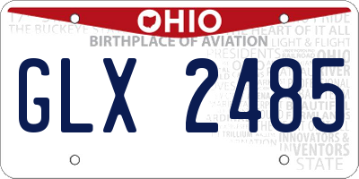 OH license plate GLX2485