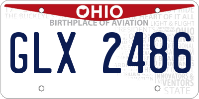 OH license plate GLX2486