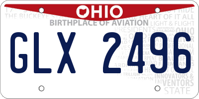 OH license plate GLX2496